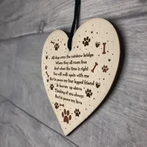 Handmade Pet Memorial Plaque For Dog Wooden Heart Memorial Bauble Animal Sign Keepsake