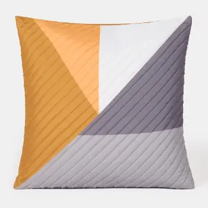 2 Pack Geometric Pinsonic Cushion Covers, Ochre - 45 x 45cm