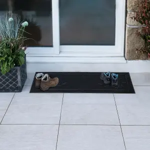 JVL Foliage Scraper Rubber Pin Patio Doormat, 45x120cm