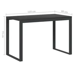 Berkfield Computer Desk Black 110x60x73 cm Engineered Wood