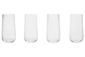 Interiors by Premier Elegant Set Of Four Large Glass Tumblers, Spacious Glass Tumblers For Kitchen, Durable Drinking Glasses