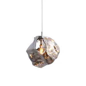 Granite Chrome Metallic Glass Modern contemporary 1 light Ceiling Pendant