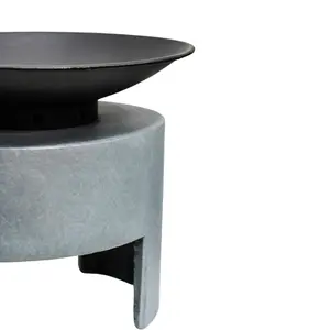 Fire Pit & Oval Console Cement H41Cm W46Cm