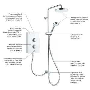 Mira Decor Dual White Manual Electric Shower, 10.8kW