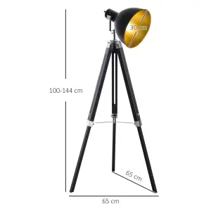 HOMCOM Stand Floor Lamp Tripod Light Livingroom Studio Dome Shade Retro Style