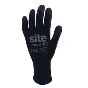 Site Nitrile Black & yellow General handling gloves, Large