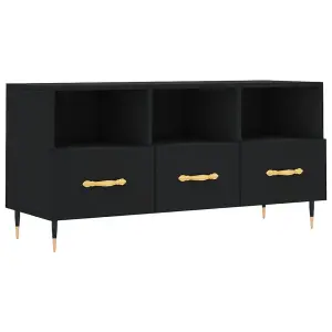 Berkfield TV Cabinet Black 102x36x50 cm Engineered Wood