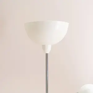 ValueLights Orion White Metal Father and Son Reading Floor Lamp Mother and Child Adjustable Light - LED Bulbs Included