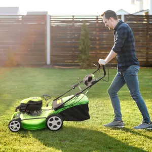 Dellonda Self-Propelled Petrol Lawnmower 149cc 18"/46cm 4-Stroke - DG101