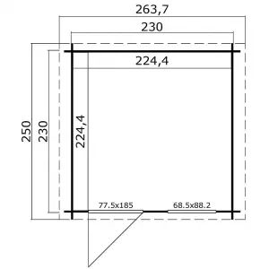 Lasita Osland Wels 2 Log Cabin - 2.3m x 2.3m - Traditional Apex Style Garden Room