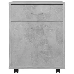 Berkfield Rolling Cabinet Concrete Grey 45x38x54 cm Engineered Wood