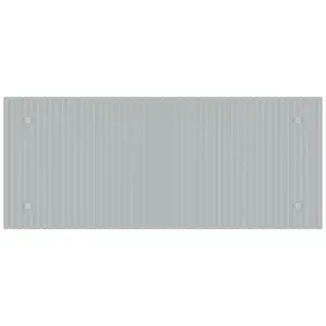 Gloss Fluted clear Glass Pre-drilled Bathroom Splashback with Brushed chrome caps (H)25cm (W)60cm