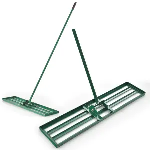 Costway 91 cm Garden Lawn Leveling Rake Effort-saving Landscape Rake w/ Ergonomic Handle