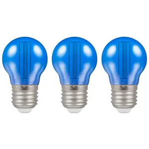 Crompton Lamps LED Golfball 4.5W E27 Harlequin IP65 Blue Translucent (3 Pack)