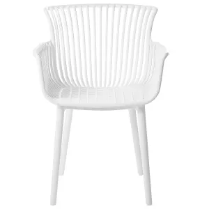 Set of 4 Garden Chairs PESARO White