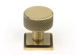 From The Anvil Aged Brass Brompton Cabinet Knob - 25mm (Square)