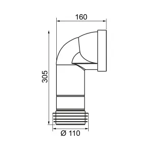 Wirquin 90° Push-fit Pan connector (Dia)110mm