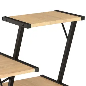 Berkfield Desk with Shelf Black and Oak 116x50x93 cm