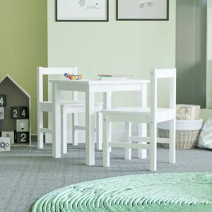 Junior Vida Pisces White Kids Table & Chairs Set