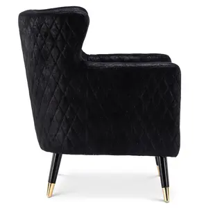 Faux Leather Suede Black Alessia Accent Chair