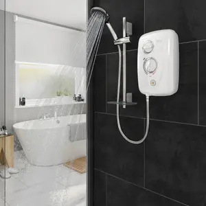 Triton T80 Easi-Fit+ White Thermostatic Electric Shower, 8.5kW