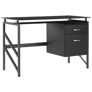 Home Office Desk with Storage Black MORITON