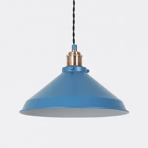 First Choice Lighting Maxwell Mirage Blue Brushed Copper Ceiling Pendant Light