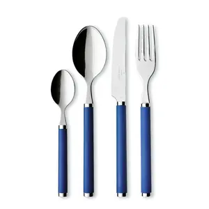 Play! 24 Piece 18/10 Stainless Steel Cutlery Set, Service for 6 Blue