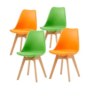 Nero Upholstered Side Chair (Set of 4) Orange/Green