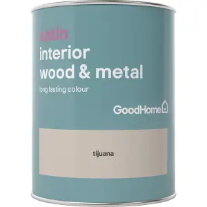 GoodHome Tijuana Satin Metal & wood paint, 750ml