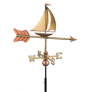 Cottage Yacht Copper Weathervane - H66 x W56 x L28 cm