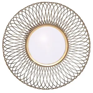 Juliet Round Accent Mirror,Sunburst Design,Gold