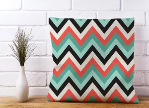 Geometric Colored Chevron Pattern Cushions 45cm x 45cm