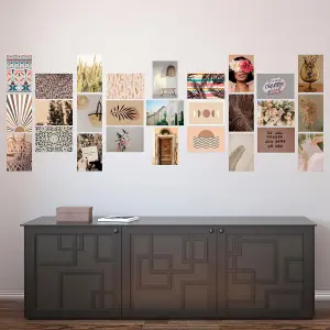 Walplus Boho Aesthetic Wall Collage Stickers Set - 30pcs