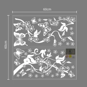 Walplus Wall Sticker Decal Wall Art Butterflies Vine in White Home Decorations Stickers Stock Clearance