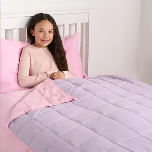 Weighted Blanket Supersoft Stress Anxiety Relief, Pink/Lilac - 3kg 100 x 150cm