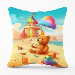 Bear On A Beach Holiday Outdoor Cushion 45cm x 45cm