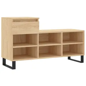 Berkfield Shoe Cabinet Sonoma Oak 102x36x60 cm Engineered Wood