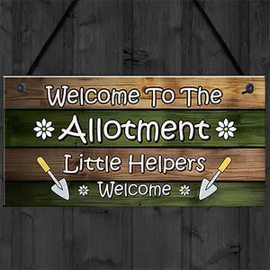 Red Ocean Allotment Sign Hanging Garden Shed Plaque Welcome Sign Gift For Him Her Garden Signs And Plaques