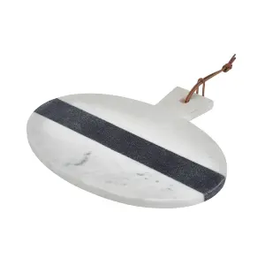 Maison by Premier White And Grey Marble Round Serving Board