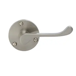 Colours Beja Nickel effect Aluminium Scroll Latch Door handle (L)96mm