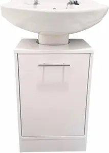 White Under Sink Bathroom Cabinet Under Basin Unit Cupboard 1 Door Bathroom Storage Furniture