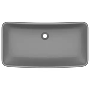 Belfry Bathroom Mcneely 380mm W Ceramic Rectangular Sink Dark Grey