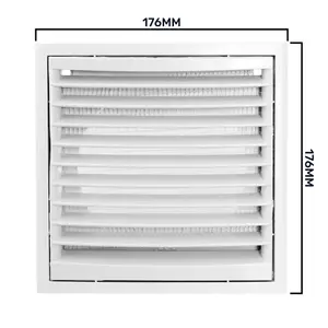 White Air Vent Grille/Duct Covers with Fly Screen/Anti-Insect Mesh,no Screws Visible-Separate Backplate (150mm x 150mm round)