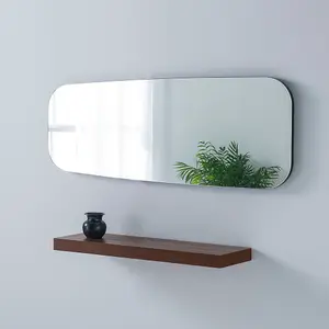 Hoxton Frameless Black Organic Mirror 119x44cm