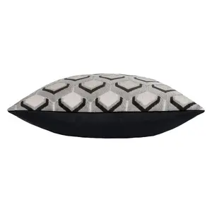 Ledbury Geometric Square Throw Cushion Covers Grey/Black