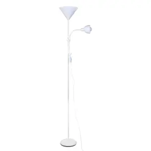 Luminosa Lisa Floor Lamp 1xE27 with Reading Light 1xE14 White