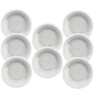 Purely Home Potters Reactive Glaze White Melamine Side Plates - Set of 8