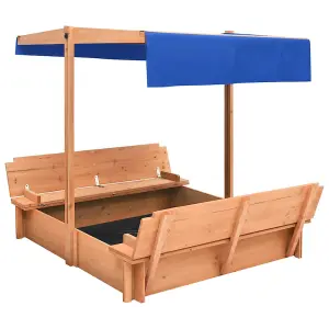 Berkfield Sandbox with Roof Firwood 112x112x112 cm