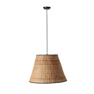 Luminosa Sumba Black, Rattan Dome Pendant Lamp 3000K